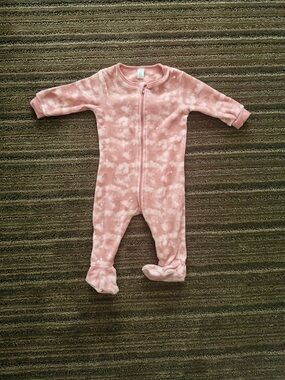 Petit Lem Pink Tie-Dye Footed One-Piece